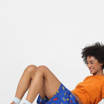 Women Blue Printed Cotton Shorts