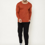 Men Brown Solid Tracksuit