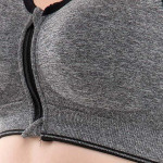 Women's Front Zipper Lightly Padded Non-Wired Sports Bra with Removable Pads