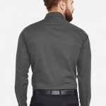 Men Grey Slim Fit French Cuff Formal Shirt