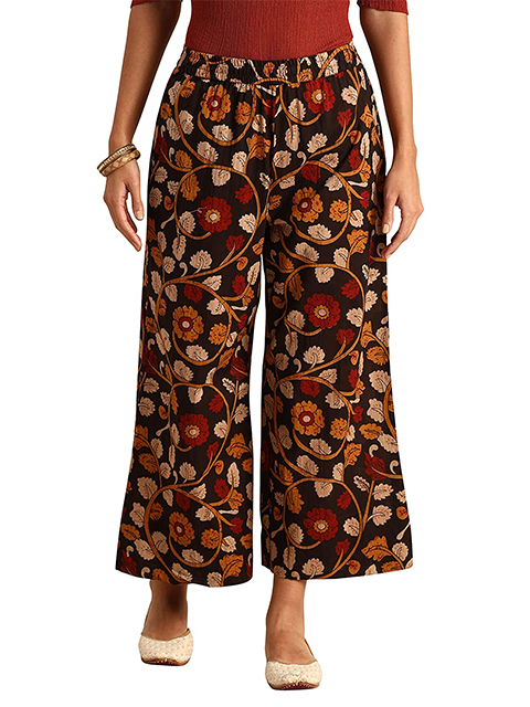 Women's Multicolored Pure Cotton Palazzo Pant