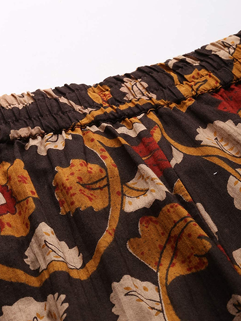 Women's Multicolored Pure Cotton Palazzo Pant